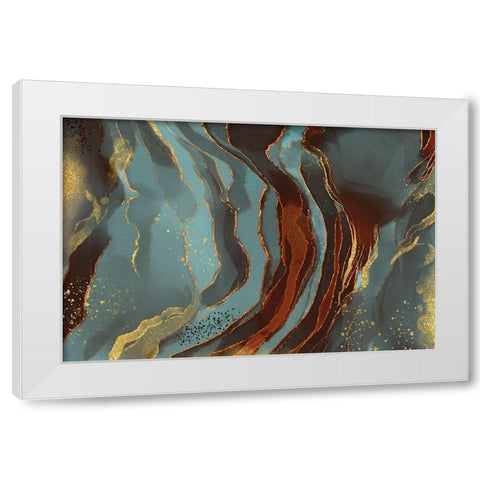 Velvet Shimmer White Modern Wood Framed Art Print by Naskrent, Delores
