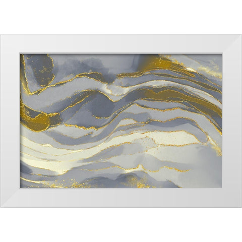 Ivory Glitz White Modern Wood Framed Art Print by Naskrent, Delores