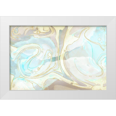 Lake Murray Blue White Modern Wood Framed Art Print by Naskrent, Delores