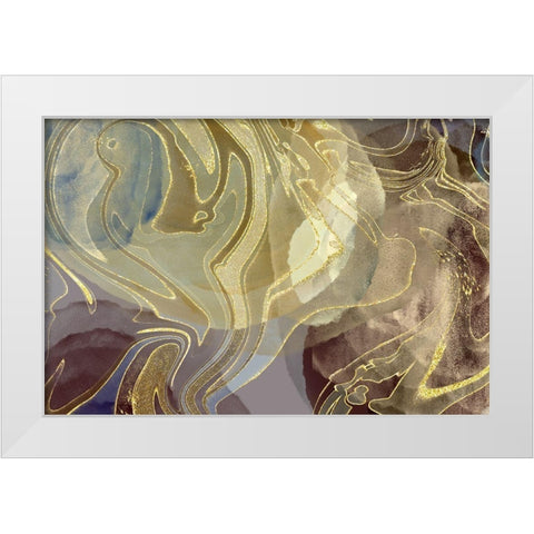 Mink Tan White Modern Wood Framed Art Print by Naskrent, Delores