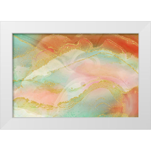 Southern Evening White Modern Wood Framed Art Print by Naskrent, Delores