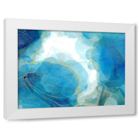 Partly Cloudy White Modern Wood Framed Art Print by Naskrent, Delores