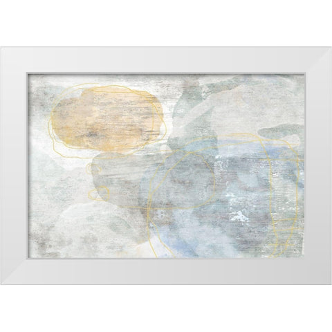 Flaxen Prairie White Modern Wood Framed Art Print by Naskrent, Delores