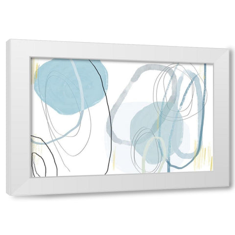 Down Rush White Modern Wood Framed Art Print by Naskrent, Delores