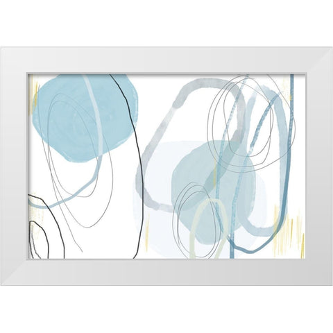 Down Rush White Modern Wood Framed Art Print by Naskrent, Delores