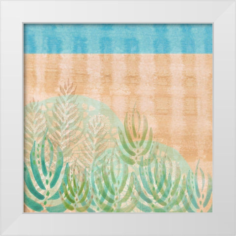 Palm Leaves at Alvor White Modern Wood Framed Art Print by Kouta, Flora