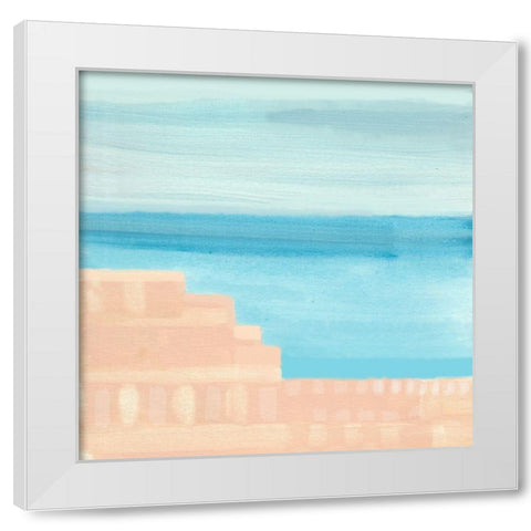 Still Morning at Meia Praia White Modern Wood Framed Art Print by Kouta, Flora