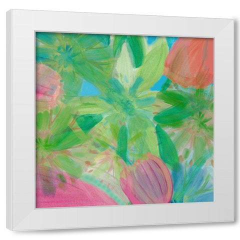Tropical Garden White Modern Wood Framed Art Print by Kouta, Flora