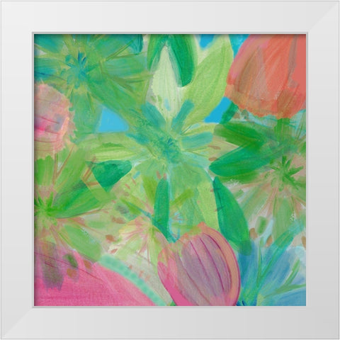 Tropical Garden White Modern Wood Framed Art Print by Kouta, Flora