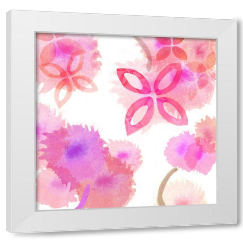 Pink Poppies I White Modern Wood Framed Art Print by Kouta, Flora