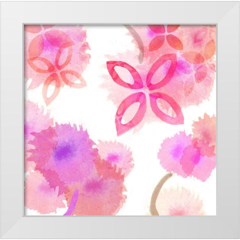Pink Poppies I White Modern Wood Framed Art Print by Kouta, Flora