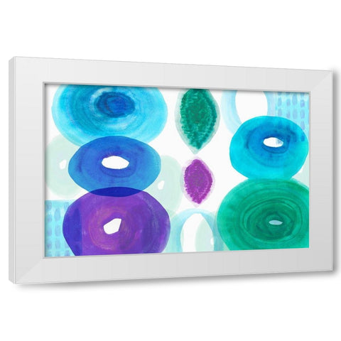 Ocean Jewels I White Modern Wood Framed Art Print by Kouta, Flora