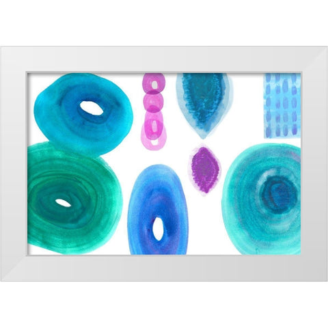 Ocean Jewels III White Modern Wood Framed Art Print by Kouta, Flora