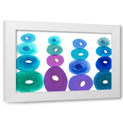 Ocean Jewels IV White Modern Wood Framed Art Print by Kouta, Flora