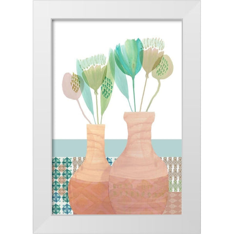 Marguerites Terrace III White Modern Wood Framed Art Print by Kouta, Flora
