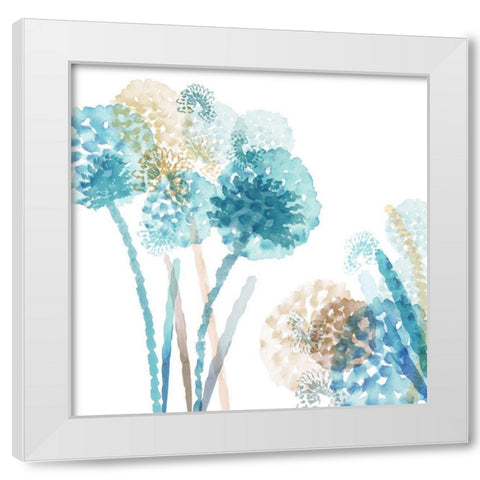 Blue Harmony II White Modern Wood Framed Art Print by Kouta, Flora