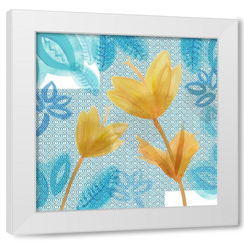 Yellow Indigo Flowers II White Modern Wood Framed Art Print by Kouta, Flora
