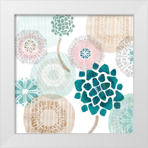 Mint Discs I White Modern Wood Framed Art Print by Kouta, Flora