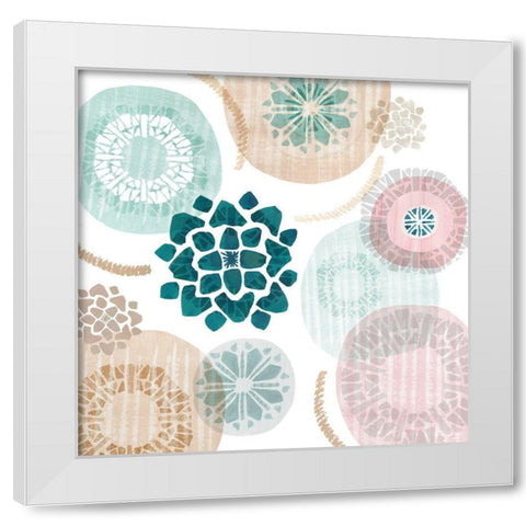 Mint Discs II White Modern Wood Framed Art Print by Kouta, Flora