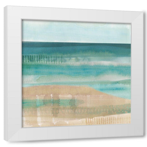 Jade Seascape I White Modern Wood Framed Art Print by Kouta, Flora