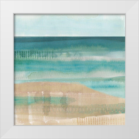 Jade Seascape I White Modern Wood Framed Art Print by Kouta, Flora