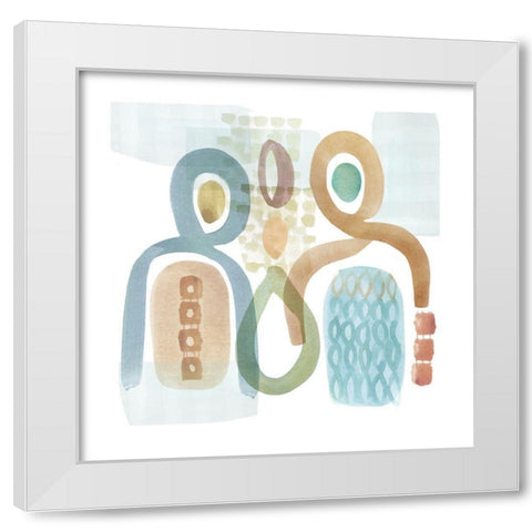 Togetherness III White Modern Wood Framed Art Print by Kouta, Flora