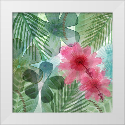 Jungle Leaves II White Modern Wood Framed Art Print by Kouta, Flora
