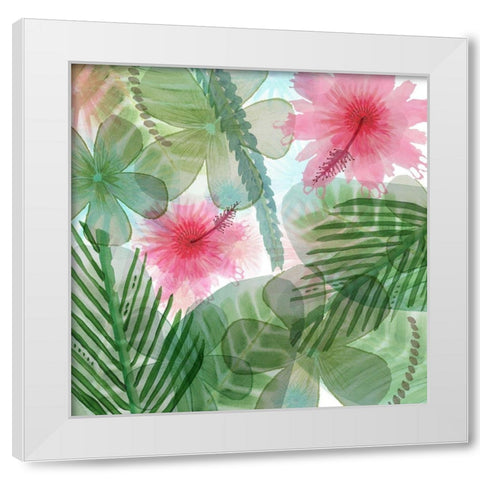 Jungle Leaves IV White Modern Wood Framed Art Print by Kouta, Flora