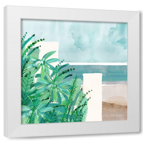 Wild Palms II White Modern Wood Framed Art Print by Kouta, Flora