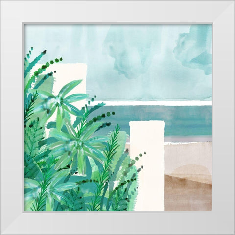 Wild Palms II White Modern Wood Framed Art Print by Kouta, Flora
