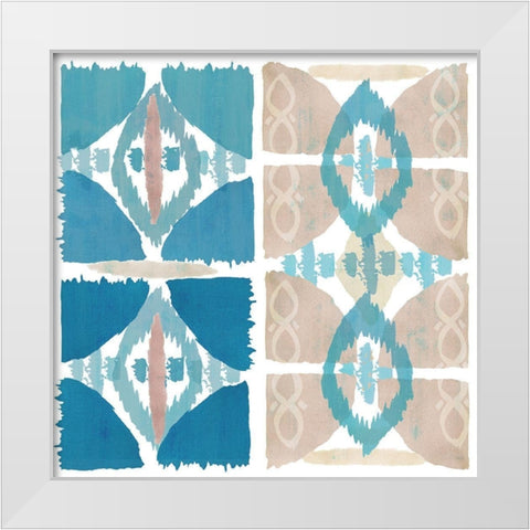 Denim Ikat II White Modern Wood Framed Art Print by Kouta, Flora