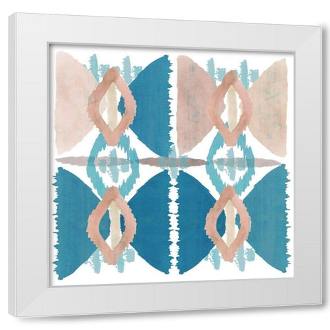 Denim Ikat III White Modern Wood Framed Art Print by Kouta, Flora