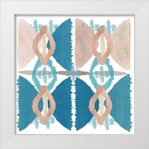 Denim Ikat III White Modern Wood Framed Art Print by Kouta, Flora