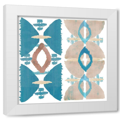 Denim Ikat IV White Modern Wood Framed Art Print by Kouta, Flora