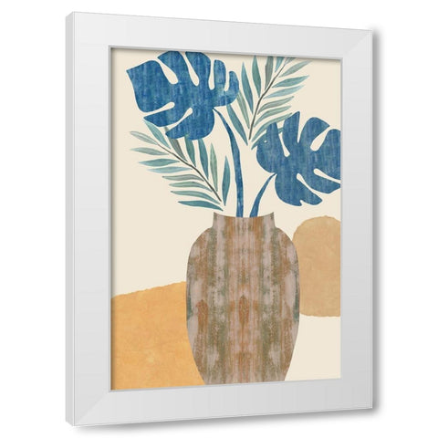 Indigo Yellow Still Life I White Modern Wood Framed Art Print by Kouta, Flora