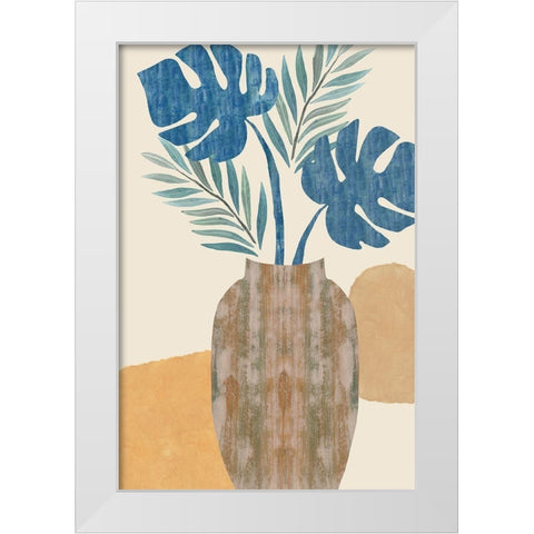 Indigo Yellow Still Life I White Modern Wood Framed Art Print by Kouta, Flora