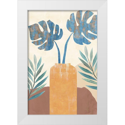 Indigo Yellow Still Life II White Modern Wood Framed Art Print by Kouta, Flora
