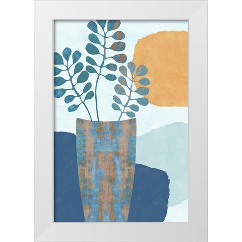 Indigo Yellow Still Life III White Modern Wood Framed Art Print by Kouta, Flora