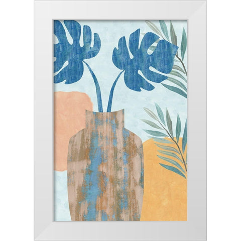 Indigo Yellow Still Life IV White Modern Wood Framed Art Print by Kouta, Flora