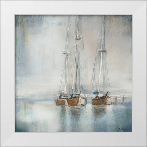Boats I White Modern Wood Framed Art Print by Novak, Rick