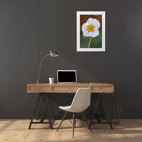 Playful Petals I White Modern Wood Framed Art Print by Robertson, Leda