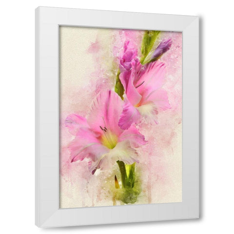 Blessings in Bloom White Modern Wood Framed Art Print by Robertson, Leda
