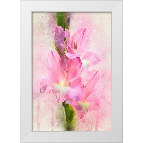 Flowering Trifecta White Modern Wood Framed Art Print by Robertson, Leda