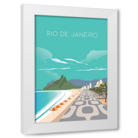 rio White Modern Wood Framed Art Print by ARCTIC FRAME