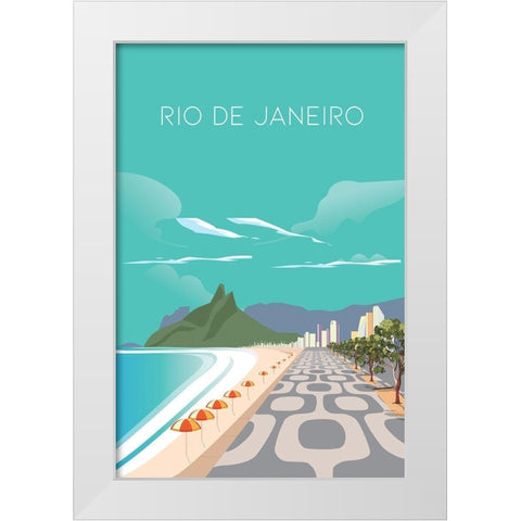 rio White Modern Wood Framed Art Print by ARCTIC FRAME
