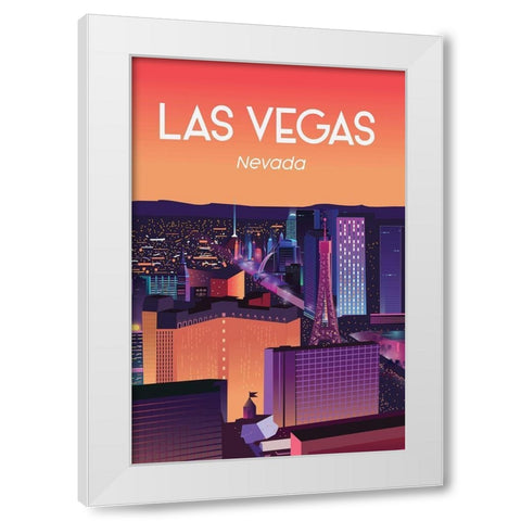 las vegas White Modern Wood Framed Art Print by ARCTIC FRAME