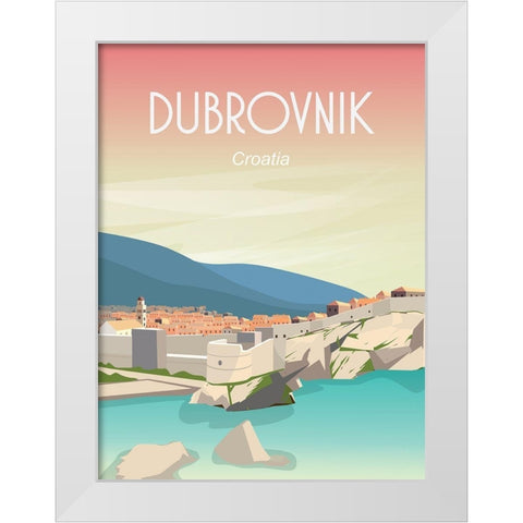 dubrovnik White Modern Wood Framed Art Print by ARCTIC FRAME