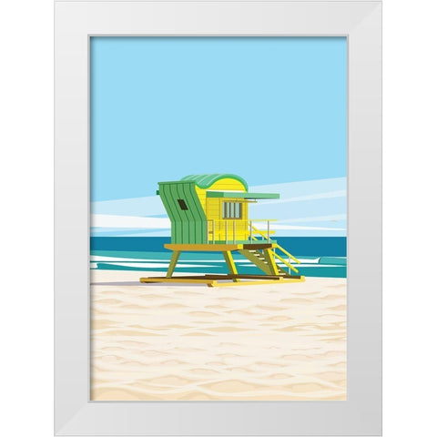 dipsouth-beach White Modern Wood Framed Art Print by ARCTIC FRAME