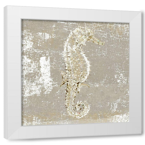 Aqua Marine V White Modern Wood Framed Art Print by Aryai, Sia