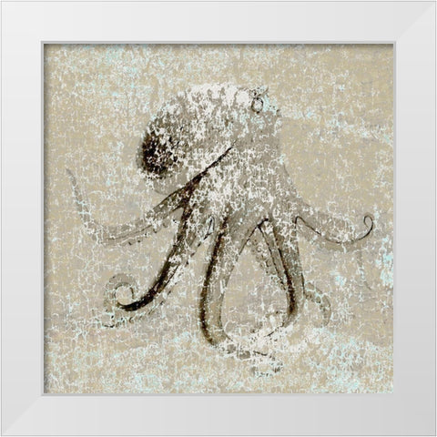 Aqua Marine XIII White Modern Wood Framed Art Print by Aryai, Sia